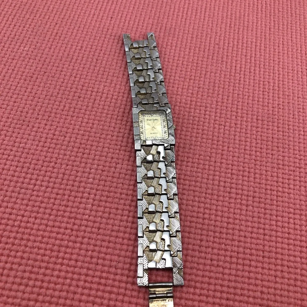 Fred Belay Men's Goldtone Designer Watch With Matching Band Quartz Needs Battery